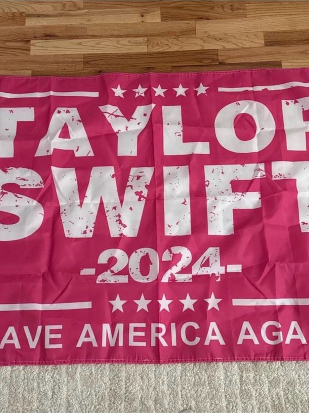 Pink Taylor Swift 2024 Campaign Flag - Room Decor